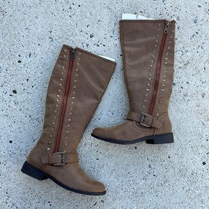 Brown Suede Knee High Boots